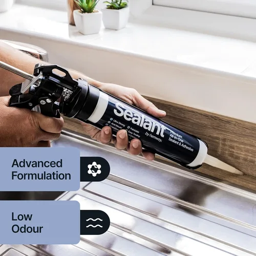 Miniatura 7 de Hemway - Sellador y adhesivo híbrido de polímero todo en uno para construcción - Gris antracita Impermeable y pinta sobre 300 ml
