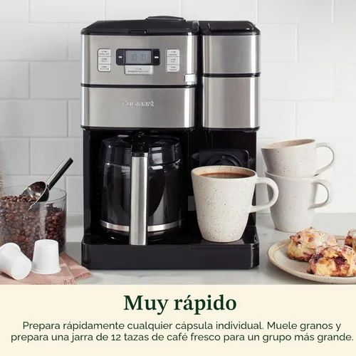 Miniatura 2 de Cuisinart Coffee Center Grind and Brew Plus, molinillo de café integrado, cafetera y cafetera de una sola porción con tamaño de porción de 6 onzas