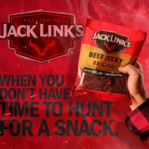 Miniatura 6 de Jack Link's carne de res Jerky, original, bolsa grande de media libra - bocadillo de carne sabrosa, listo para comer, aperitivos de proteína con 10g