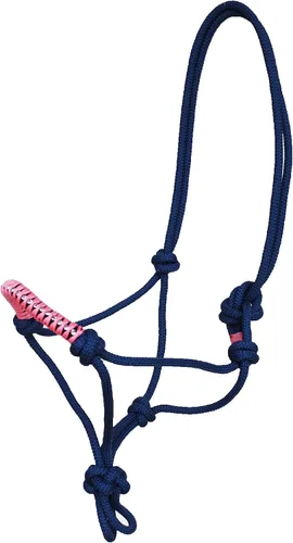 Miniatura 2 de CHALLENGER Horse Pony Cob Nylon Neoprene Padded Comfort Adjustable Halter 606SE negro verde lima