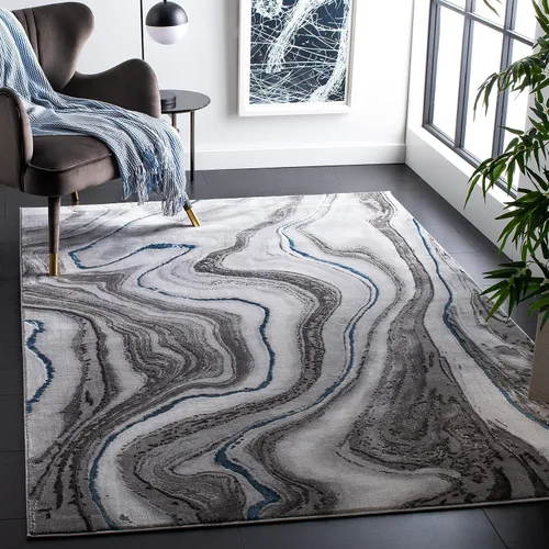 Miniatura 13 de SAFAVIEH Craft Collection - Alfombra decorativa, 2'3" x 4', azul y gris, diseño abstracto moderno, no desprende pelusa y de fácil cuidado, ideal