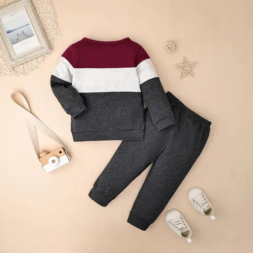 Miniatura 21 de Ropa de otoño e invierno para bebé, trajes de niño pequeño, sudadera de manga larga, sudadera de retazos y pantalones, 2 piezas, 12 meses a 5 años
