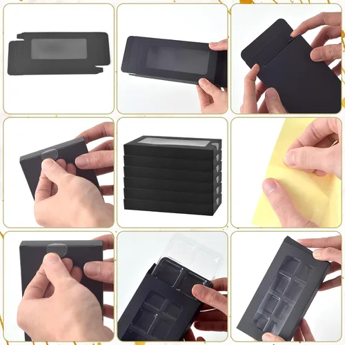 Miniatura 4 de 50 cajas de regalo para cera derretida, molde de plástico con caja, cajas de cera para derretir cera transparente, moldes de cera derretida