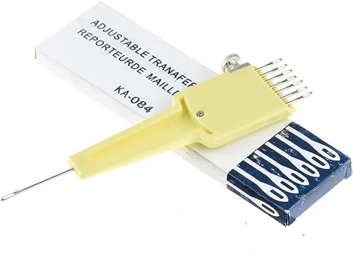 Miniatura 5 de Mollytek Herramienta de transferencia de máquina de tejer peine 1x7 agujas Herramienta de transferencia ajustable para máquina de tejer de 0.177