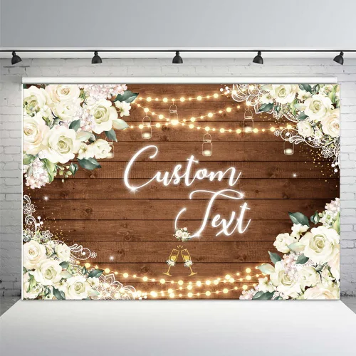 MEHOFOND Telón de fondo personalizado de 7x5 pies Sr. y Sra. para despedida de soltera, personalización de boda, fondo de madera, novia y novio,
