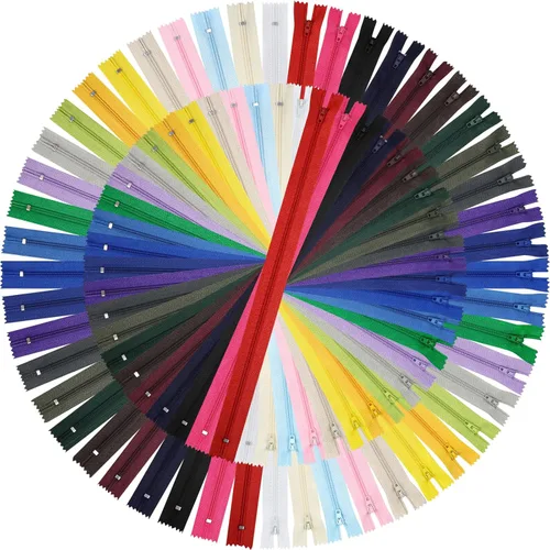 Miniatura 20 de Cremalleras, DOITEM 72 piezas de cremalleras para coser de 8 pulgadas, 12 pulgadas, 16 pulgadas, multicolor, cremallera de bobina de nailon para 20