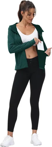 Miniatura 28 de TBMPOY Chaquetas con capucha y protección solar UPF 50+ para mujer, ligeras, de manga larga, para senderismo, exteriores, con cremallera completa