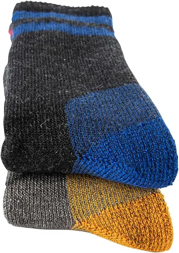 Miniatura 8 de CEREBRO Calcetines de lana merino para hombre, calcetines acolchados a media pantorrilla, que absorben la humedad, calcetines de senderismo