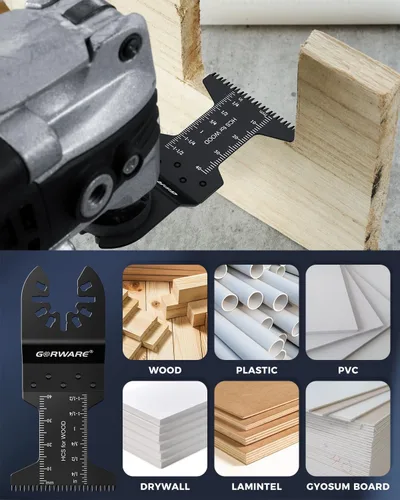 Miniatura 5 de GORWARE Cuchillas multiherramienta, 60 cuchillas de dientes japonesas para madera y plástico, cuchillas oscilantes universales para Milwauke, Worx