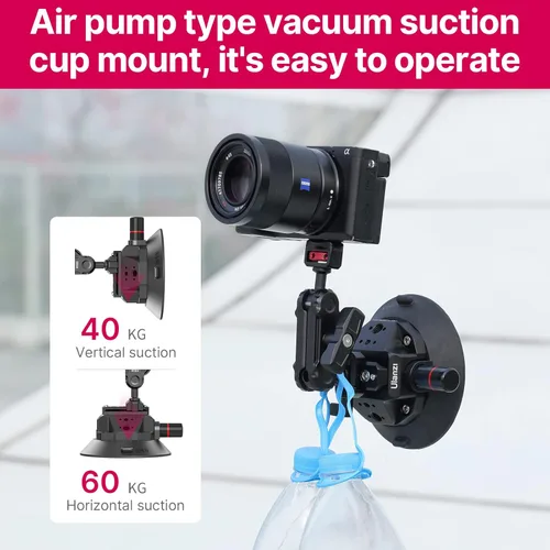 Miniatura 3 de ULANZI SC-02 Soporte de succión de 4.5 pulgadas, soporte de brazo mágico para cámaras réflex digitales, cámara de acción, filmación de video
