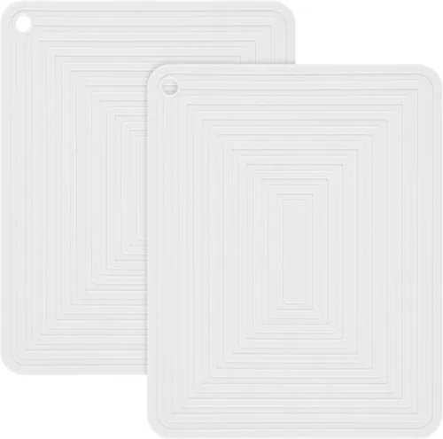 Alfombrilla de silicona blanca para ollas y sartenes calientes, posavasos resistentes al calor, juego de alfombrillas calientes, almohadillas