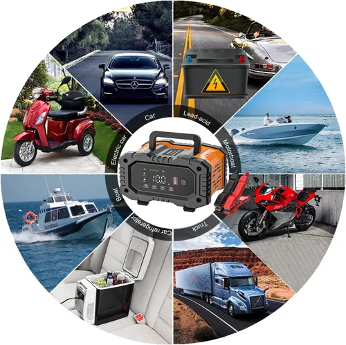 Miniatura 7 de NEXPEAK NC202 Cargador de Batería de 10 Amperios, Cargador de Batería Portátil para Automóvil de 12V 24V LiFePO4 Ácido de Plomo, Cargador por Goteo