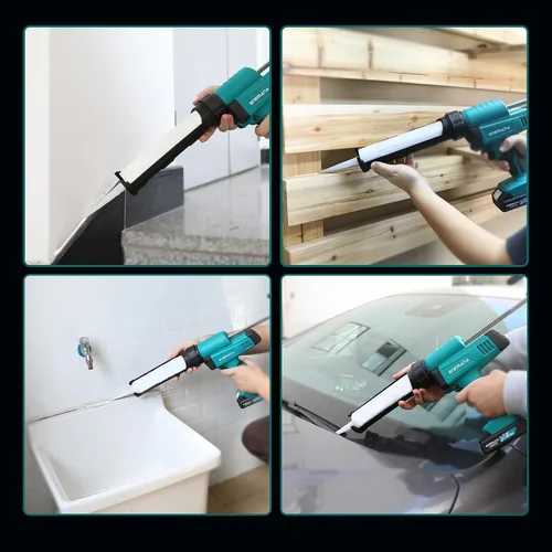 Miniatura 7 de Pistola de calafateo de 20 V de retracción automática sin goteo con LED 10.1 fl oz/10 onzas, herramienta de calafateo de silicona para llenado