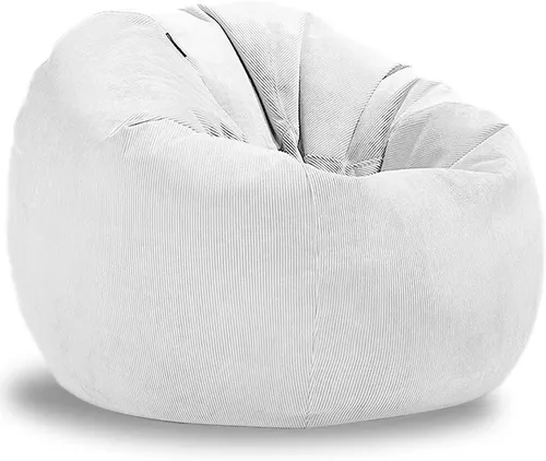 Miniatura 9 de Funda de sofá de pana para puf, puf otomano, puf grande, puff sac reclinable, asiento de esquina para el suelo, futón (color café, tamaño: 27.6 in)