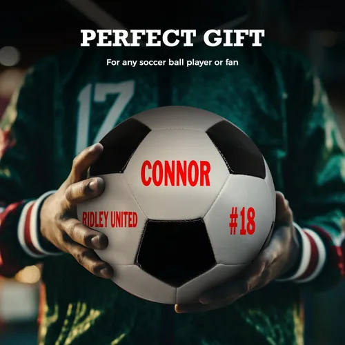 Miniatura 7 de Balón de fútbol personalizado con nombre o texto, tamaños 3, 4 o 5, regalos de fútbol personalizados de estilo clásico para hijo, hija, niño o niña