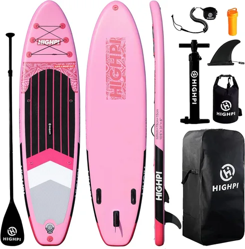 Inflatable Stand-Up Paddle Board: Wide SUP with Full Accessories, Anti-Slip EVA Deck, Paddleboard for Yoga/Surfing/Fishing & More, for Youth &