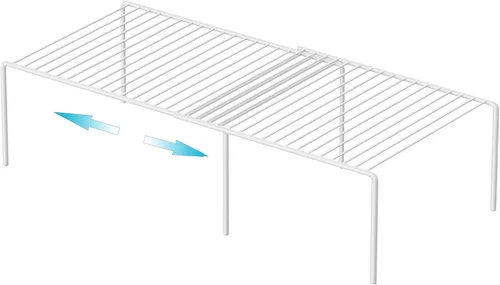 iPEGTOP Estante de almacenamiento expandible para gabinete de congelador, 2 piezas a prueba de óxido, organizador de cocina ajustable, estante para