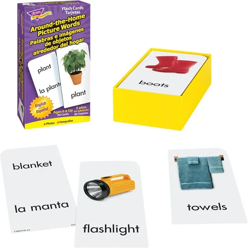 Miniatura 4 de Trend Enterprises: Bilingüe - Tarjetas didácticas para taladro de habilidades, fotos y palabras, forma emocionante para que todos aprendan inglés