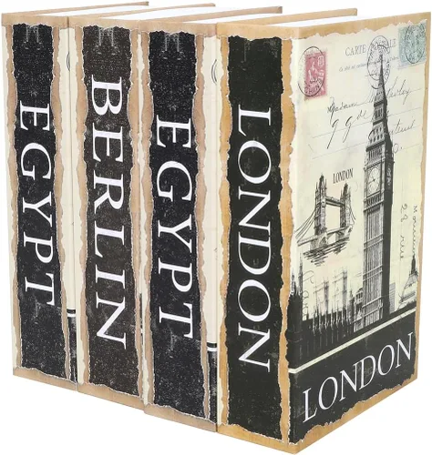 Miniatura 8 de Decaller Caja fuerte para libros con cerradura de llave, caja secreta de metal oculta para seguridad del hogar, dinero y joyas, 9.5 x 6.2 x 2.2