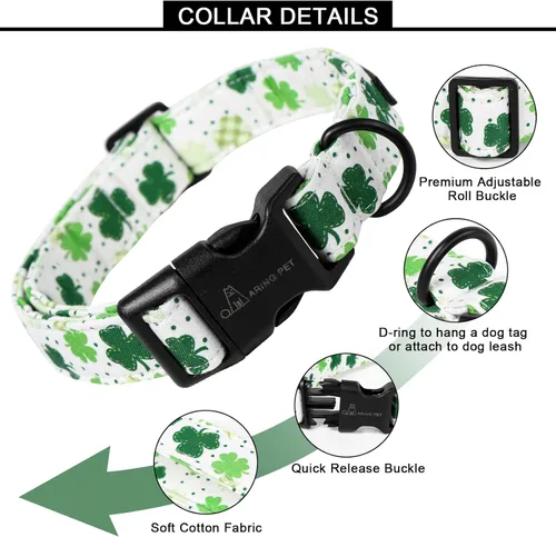 Miniatura 98 de Aring Pet Collar de algodón, lindo, con hebilla de liberación rápida, para bodas, para perros pequeños, medianos y grandes, rosa Terciopelo rosa