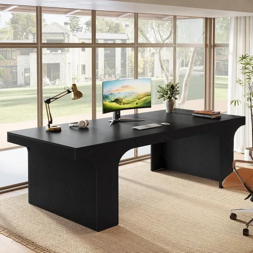 Miniatura 3 de Tribesigns Escritorio de oficina ejecutivo de 70.87 pulgadas, escritorio grande para computadora de espacio de trabajo, mesa de escritura moderna