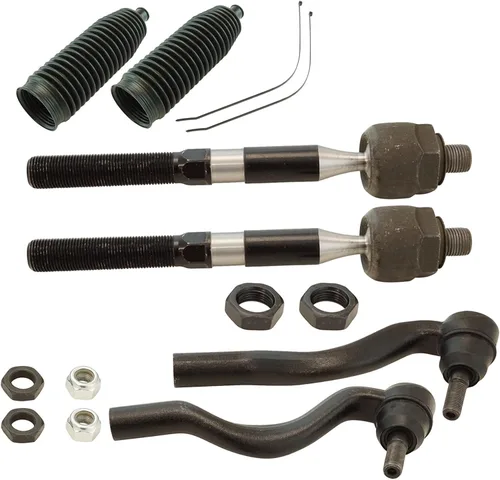 Miniatura 45 de TRQ Kit de dirección interior y exterior para lado del conductor y del pasajero delantero, con cremallera de dirección y fuelle de piñón compatible