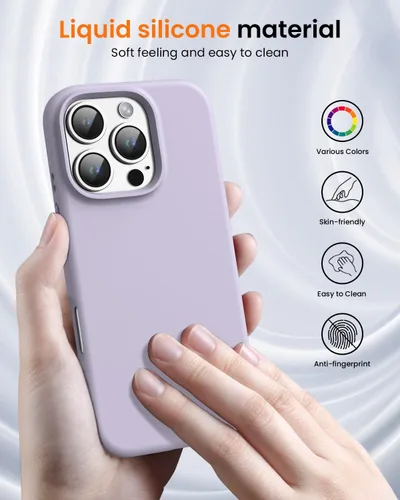 Miniatura 2 de Funda diseñada para iPhone 16 Pro, funda protectora de teléfono de silicona líquida a prueba de golpes con forro de microfibra suave antiarañazos