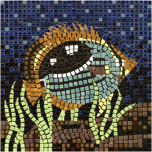 Miniatura 8 de Mosaicos hechos a mano fáciles con nuestro kit de manualidades de mosaico para adultos, delfín cuadrado de 7 pulgadas (20cm)