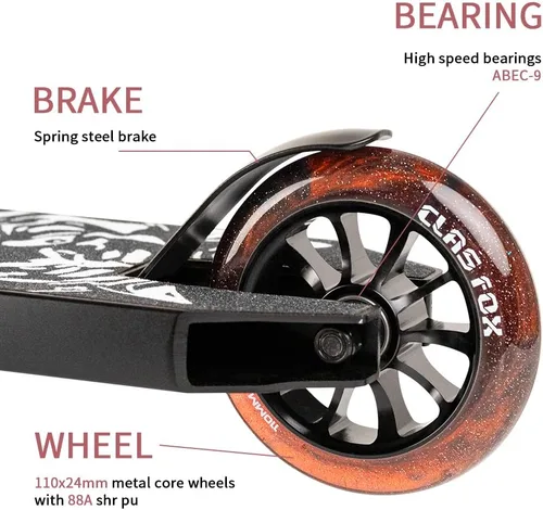 Miniatura 4 de Freestyle Pro Stunt Scooter 4.331 in Pro Scooter Ruedas HIC Sistema de compresión Kick Scooter