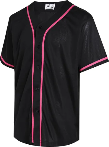 Miniatura 27 de Pullonsy Camiseta de béisbol en blanco para hombres y mujeres, camisas de manga corta con botones completos, hip hop, hipster, uniformes deportivos