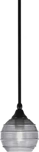 Miniatura 20 de Toltec Lighting Tallo Colgado Mini colgante, acabado de cobre negro, 3.5" cuadrado humo burbuja vidrio