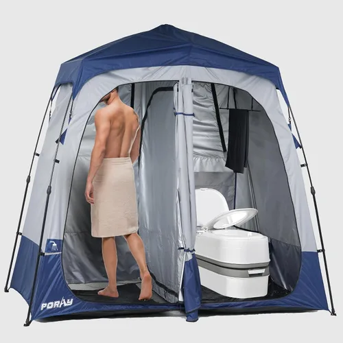 Miniatura 10 de Porayhut Camping Shower Tent Deluxe Changing Room Easy Set Up Privacy Shelter,Large Toilet Tent with Floor Drain Design for Beach, Camping,Hiking