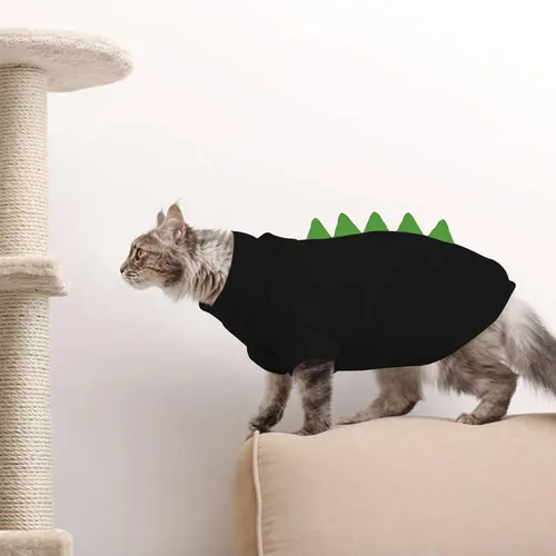 Miniatura 8 de DENTRUN Sphynx - Ropa de gato, lindo diseño de dinosaurio, disfraz de gato sin pelo, camisas de algodón transpirable, ropa de gato solo para gatos