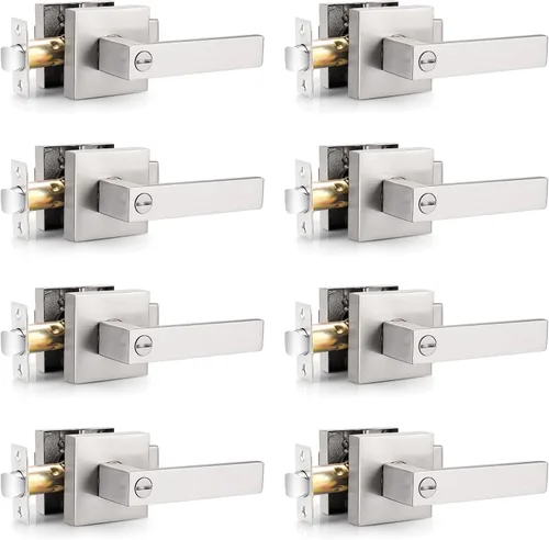Miniatura 8 de Probrico Palanca de Puerta de Cama y Baño Negro Mate Servicio Pesado Manija de Puerta de Privacidad, Cerradura de Puerta Sin Llave Interior Baño