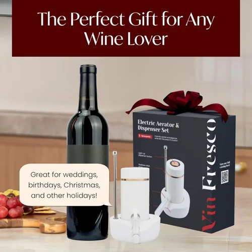 Miniatura 6 de Vin Fresco Dispensador eléctrico de vino y aireador de vino tinto, aireador eléctrico de vino con un botón, aireador de boquilla vertedor de vino
