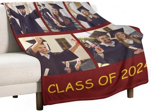 Miniatura 6 de Manta personalizada con fotos/texto, manta personalizada con imagen, regalos de graduación para la clase de 2024, regalos conmemorativos