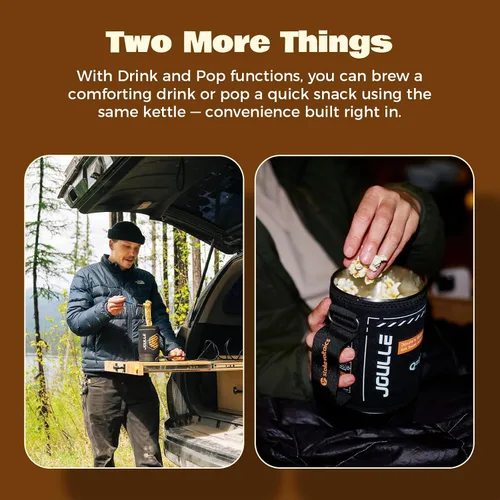 Miniatura 8 de STOKE VOLTAICS Cafetera Percoladora Eléctrica, Hervir Agua y Preparar Té 2-en-1, Cafetera de 3 Tazas, Kit de Té Portátil para Acampar, Viaje