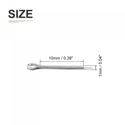 Miniatura 2 de DTGN Pasadores de clip de chaveta de 0.039 in x 0.394 in (DXL), paquete de 30 - Bueno para maquinaria - Sujetadores de horquilla de acero inoxidable
