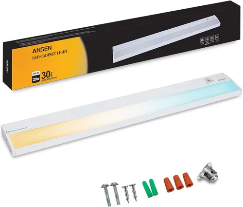 Miniatura 9 de Ansen Iluminación LED empotrada bajo gabinete, 48 pulgadas 26W luz LED para cocina/closet, 1720lm, CRI>92, R9>90, regulable, 3 temperaturas