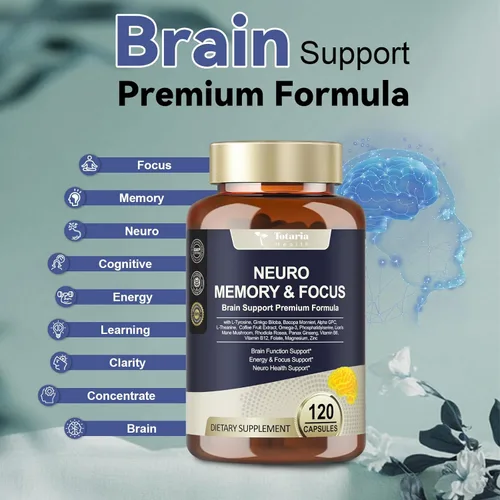 Miniatura 2 de Totaria Suplementos cerebrales para memoria y enfoque, salud cerebral con L-tirosina, Alpha GPC, Ginkgo Biloba, Bacopa Monnieri, apoyo cognitivo