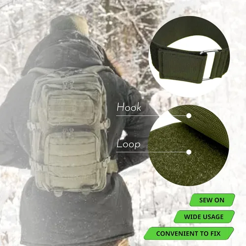 Miniatura 3 de Cinta de velcro para coser de 1 pulgada de ancho, color verde Ranger, no adhesiva, 1 yarda de longitud, cinta de velcro de nailon color caqui, juego