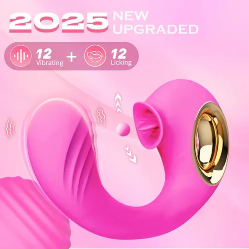 Miniatura 5 de Vibrador de punto G juguetes sexuales para adultos para mujeres - 12 vibrador de lamido de lengua y 12 vibrador de empuje con consolador, vibradores