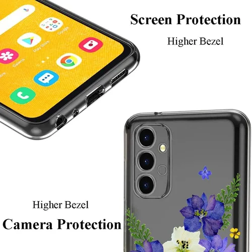 Miniatura 2 de Unov Funda compatible con Samsung Galaxy A13 LTE 5G Galaxy A04S transparente con diseño de TPU suave absorción de golpes, diseño delgado en relieve
