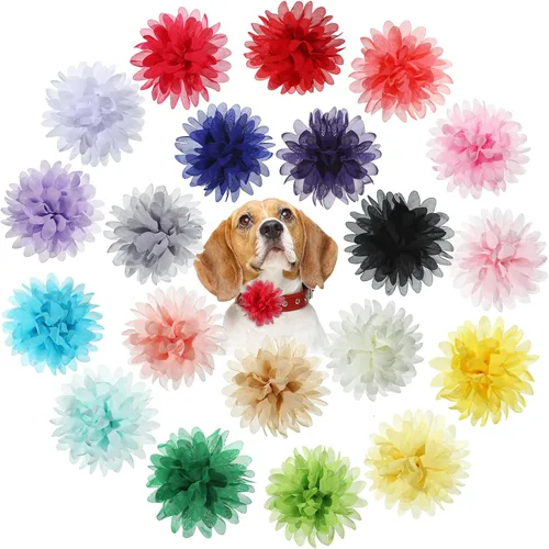 Miniatura 8 de WILLBOND 20 piezas de collar de perro de 3.1 pulgadas con lazo multicolor para mascotas, accesorios para cachorros, gatos, perros, mascotas