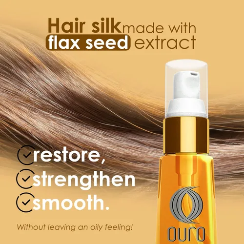 Miniatura 2 de OURO Seda para el cabello antiencrespamiento con extracto de semilla de lino: restaura, fortalece, suaviza, proporciona protección extrema, evita