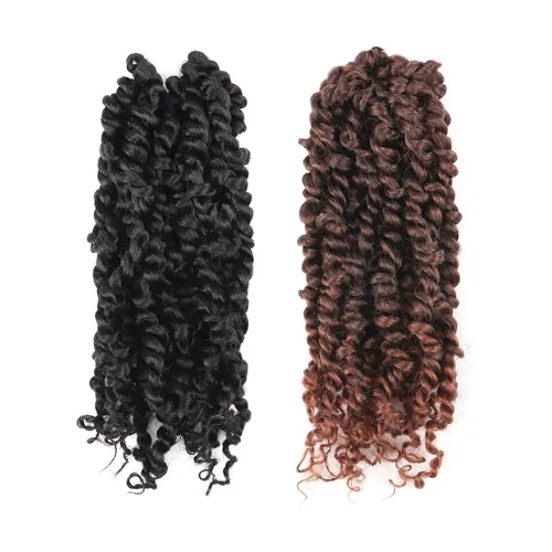Miniatura 33 de TOYOTRESS Tiana Passion Twist Hair - Cabello Passion Twist de 16 pulgadas, trenzas pretrenzadas de ganchillo negro natural, extensiones de cabello 1b