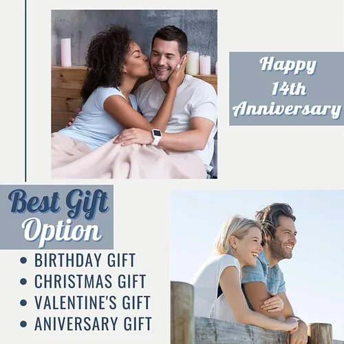 Miniatura 7 de Mosslink Regalos de marfil para manta de 14 aniversario de 60 x 50 pulgadas, regalos de boda de 14 aniversario para marido, esposa, pareja, regalos