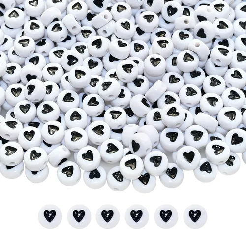 Miniatura 8 de Amaney - 500 cuentas redondas de acrílico blanco de 0.236 x 0.157 pulgadas (0.276 x 0.157 in), cuentas redondas de plástico sueltas para hacer