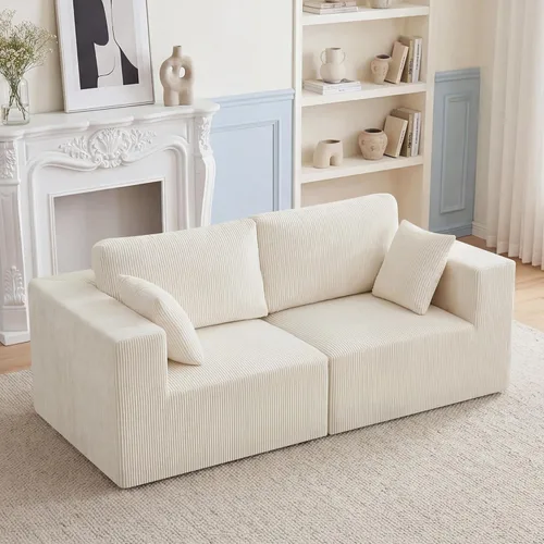 Miniatura 19 de Sofá modular Cloud de 3 plazas sin hueso de 115 pulgadas para habitación familiar, sofá sin espinas comprimida de espuma viscoelástica con asiento