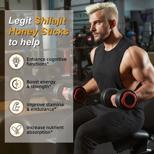 Miniatura 6 de Palitos de miel Shilajit del Himalaya para hombres: Shilajit para mujeres con miel orgánica y azafrán, 30 barras para impulso de energía y apoyo